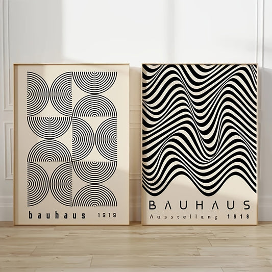 2pcs Vintage Bauhaus Canvas Paintings for Home Decor - Homly Nest