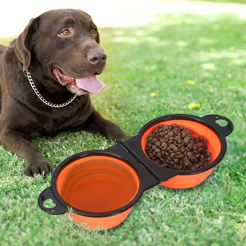 Collapsible Portable Pet Double Bowls - Homly Nest