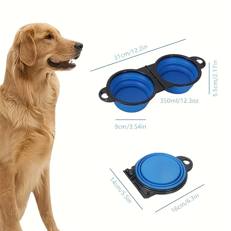 Collapsible Portable Pet Double Bowls - Homly Nest
