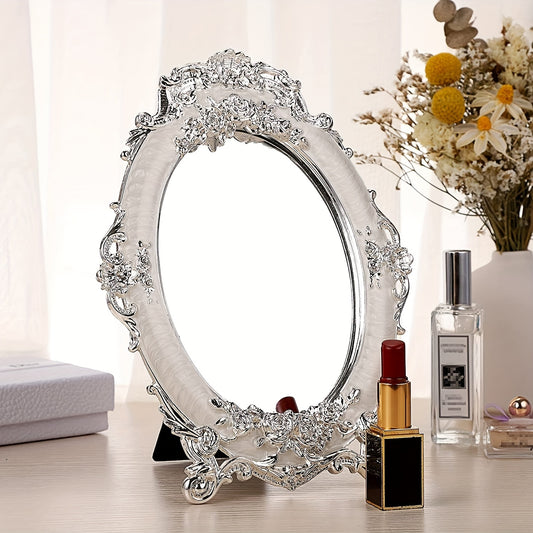 Vintage Tabletop Oval Mirror with Stand - Homly Nest