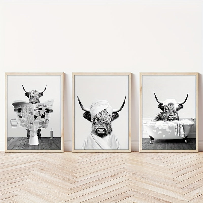 Funny Highland Cow Canvas Set - Homly Nest