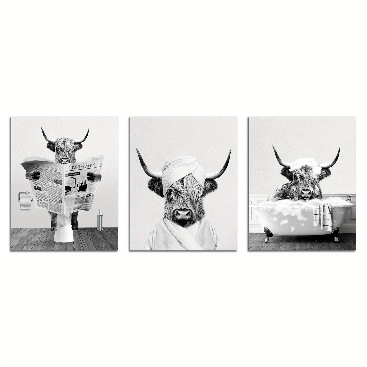 Funny Highland Cow Canvas Set - Homly Nest