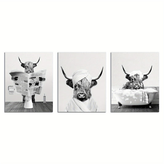 Funny Highland Cow Canvas Set - Homly Nest