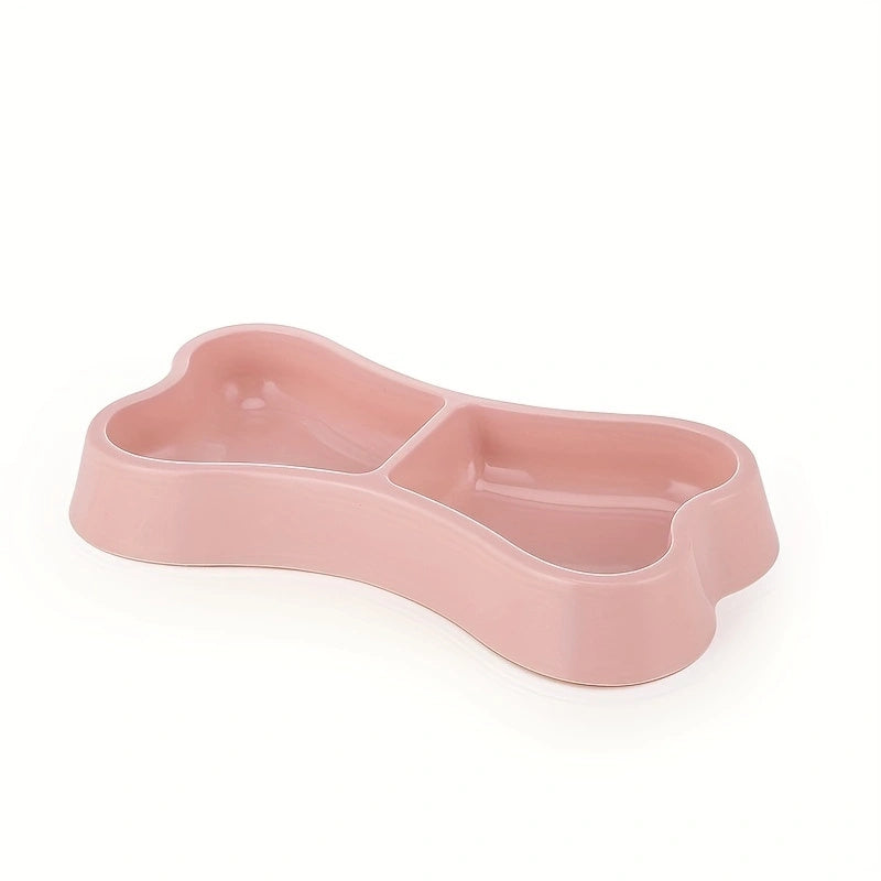 Macaron Bone Shaped Double Bowl - Dog Pet Bone Shaped Bowl - Homly Nest
